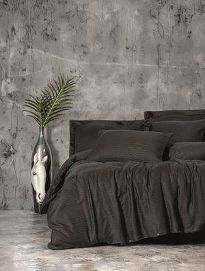 Double Smart Bamboo Satin Duvet Cover Black