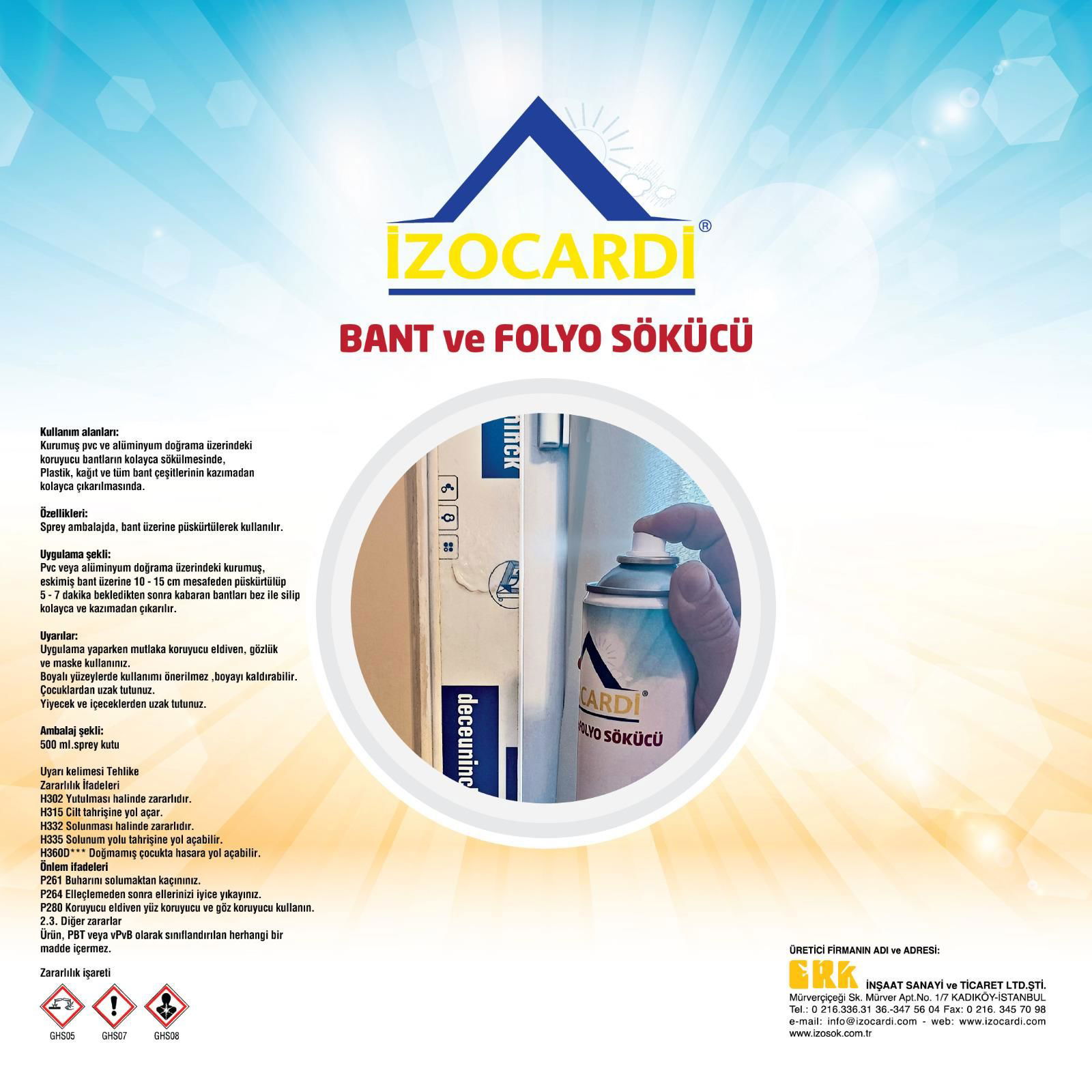 Izocardi Label Foil and Tape Remover Spray 500 ml