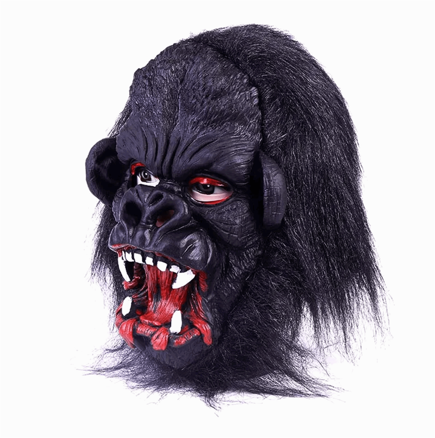 Latex Gorilla Mask Monkey Mask Meat Mask Orangutan Black Hair No 2