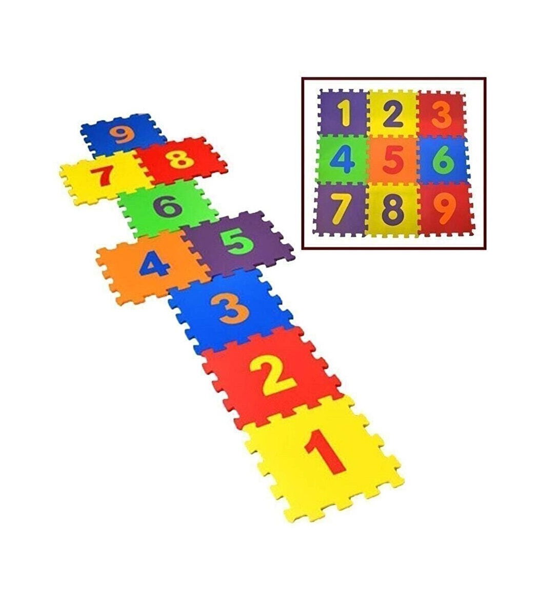 9 Piece Kids Play Tiles Eva Puzzle Floor Mat Numbers Educational Play Carpet