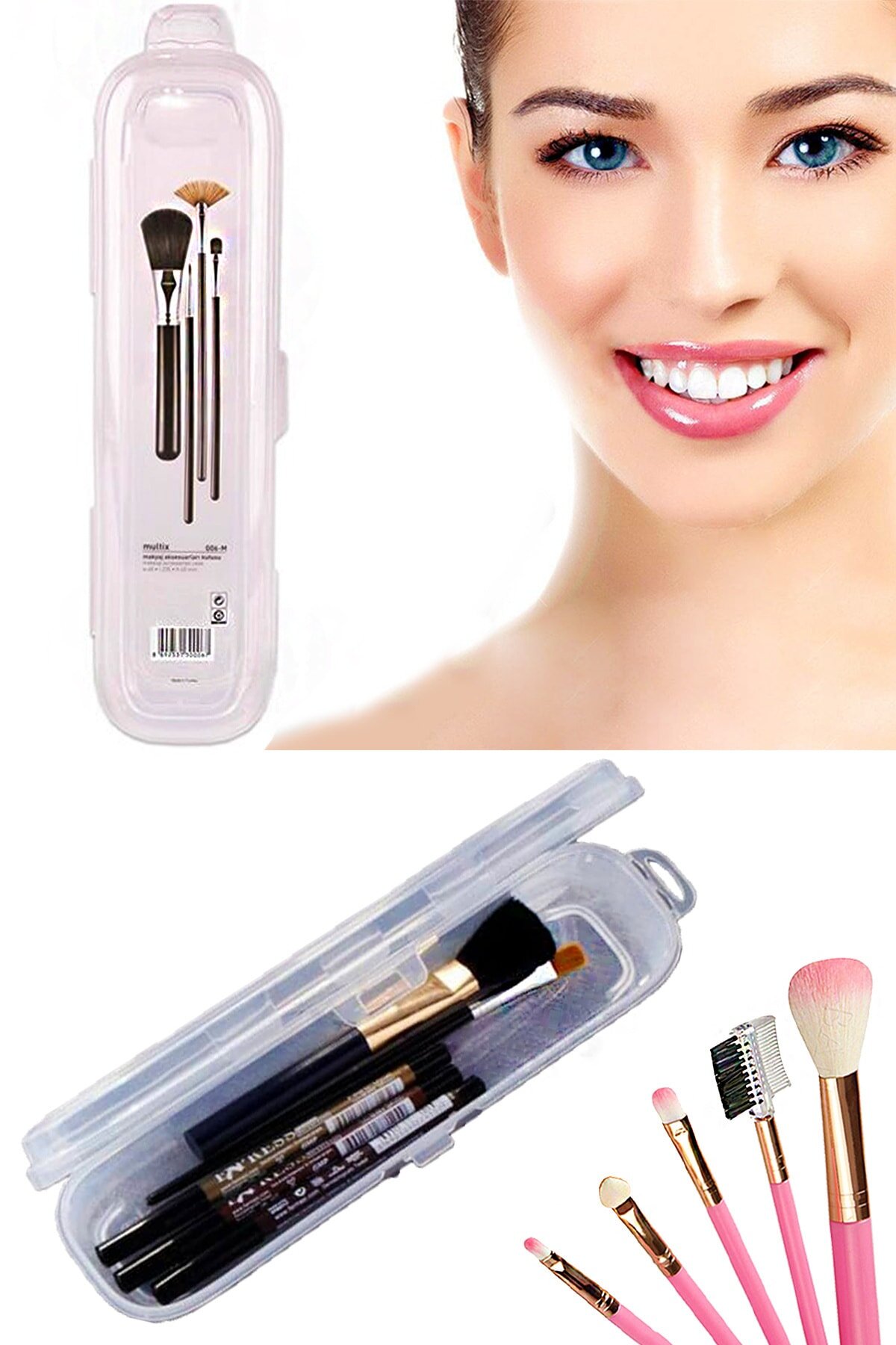 Multi Transparent Lidded Bag Storage - Toothbrush - Makeup Brush - Pencil Case