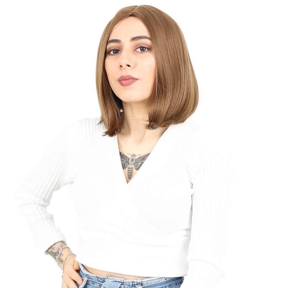 Kanekalon Fiber Synthetic Wig Short Straight / Auburn with bangs