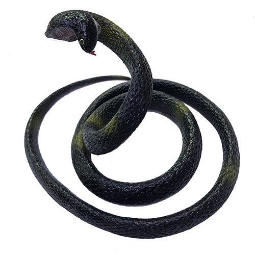 Black Color Realistic Cobra Model Silicone Soft Snake 80 cm