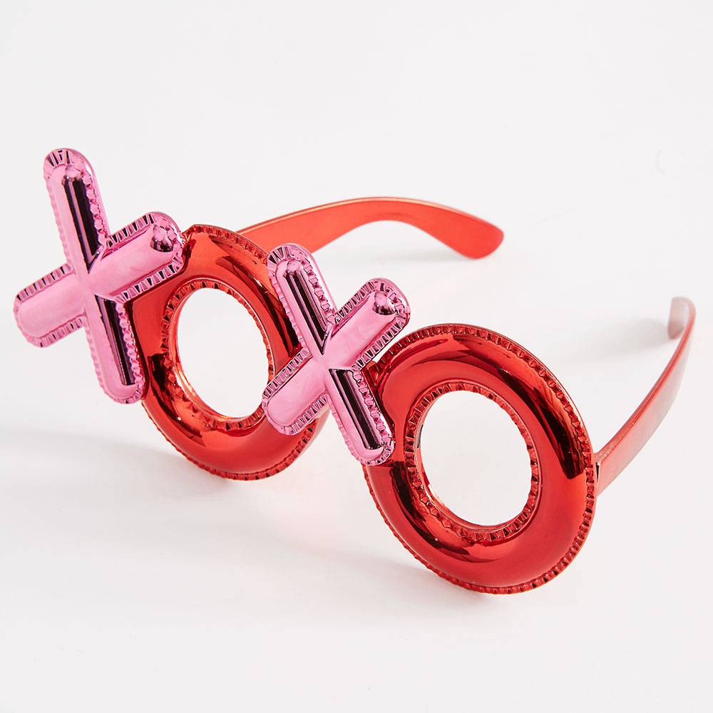 Red Color Xoxo Printed Party Glasses 17x7 cm