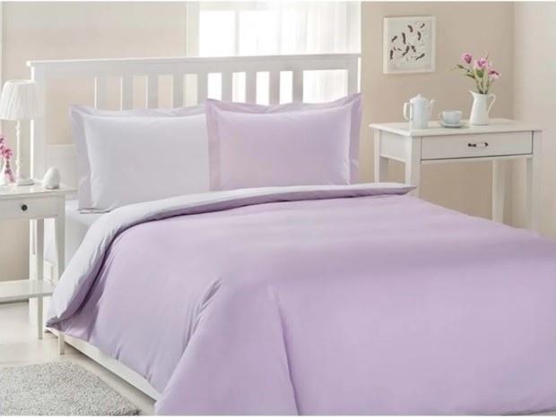 Cotton Single Duvet Cover Set Lilac