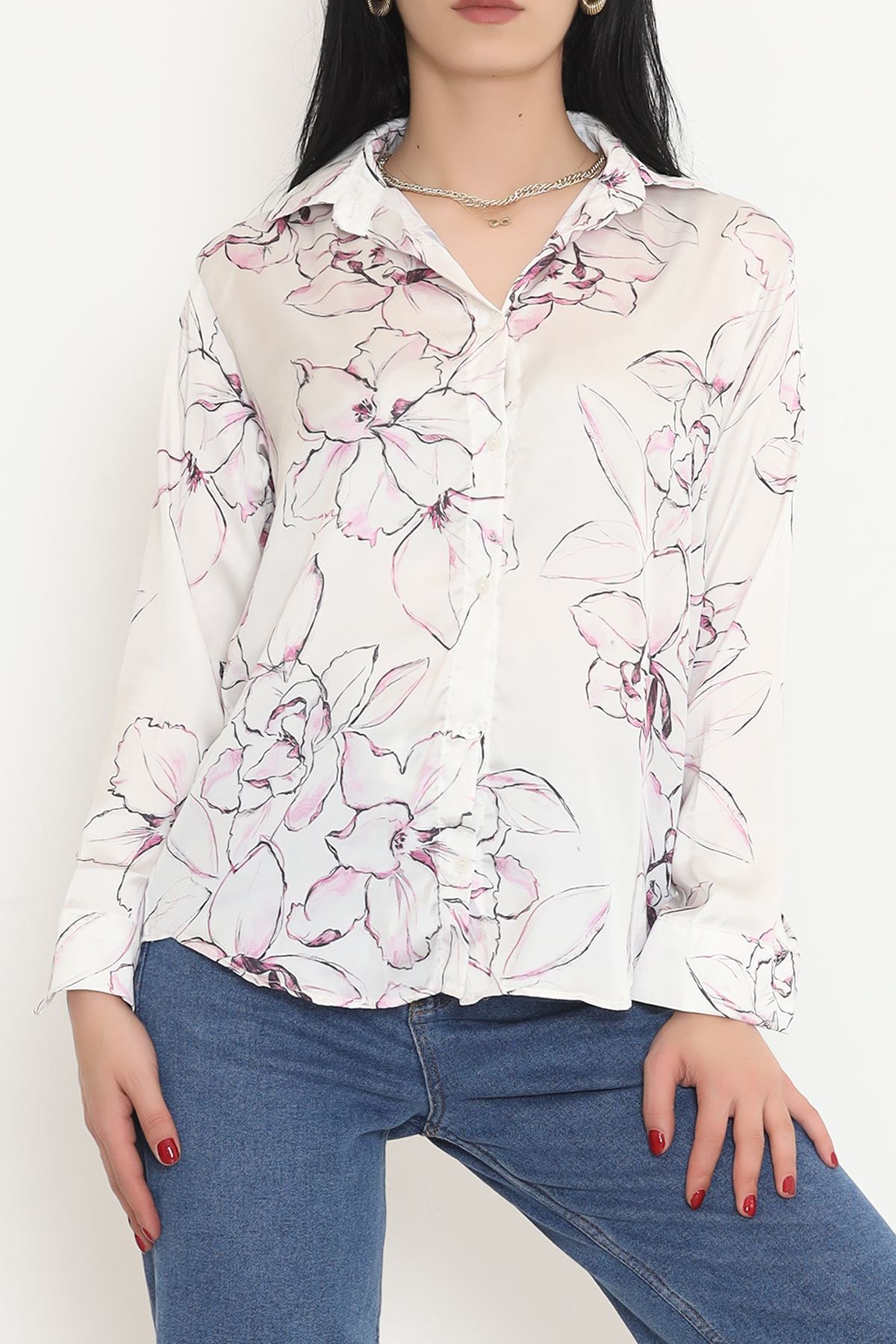 Patterned Satin Shirt Krempembe