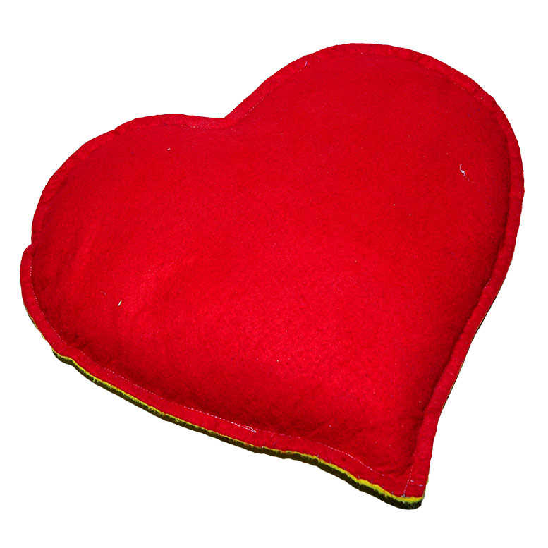 Heart Patterned Natural Rock Salt Pillow Yellow - Red 2-3 Kg