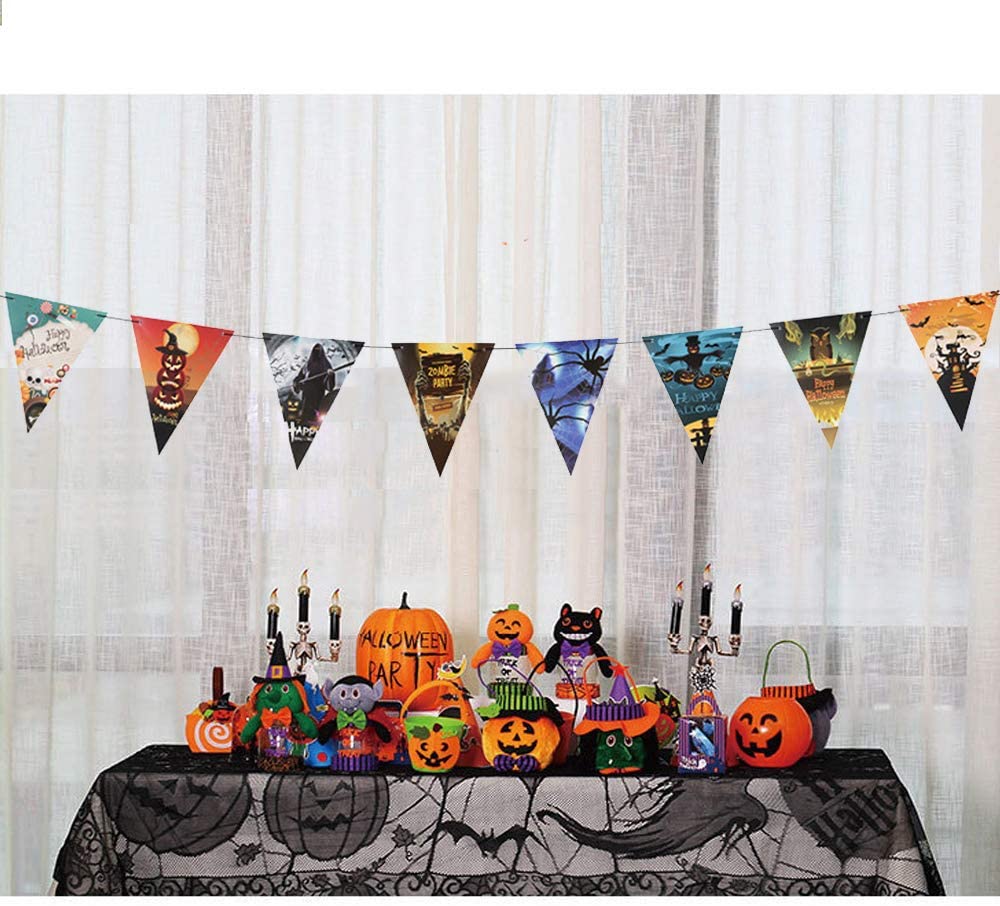 Halloween Halloween Pennant Flag Banner Ornament 8 pcs 3 Meters