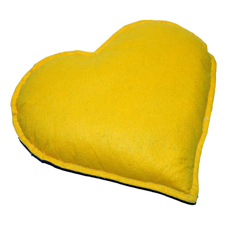 Heart Patterned Natural Rock Salt Pillow Yellow - Navy Blue 2-3 Kg