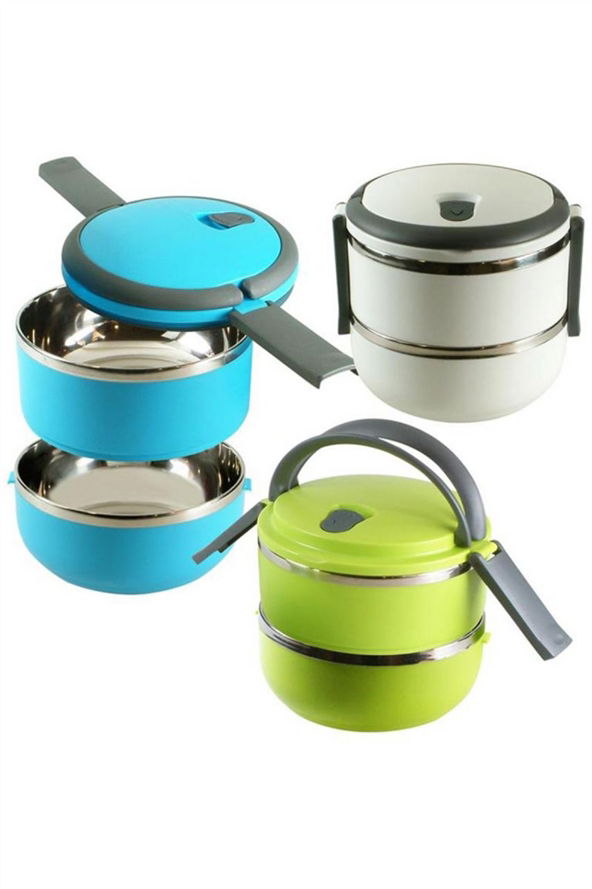 Lunch Box Food Thermos Storage Container Thermos 2 pcs - STEEL