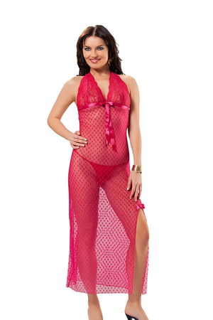 Fuchsia Lace Nightgown