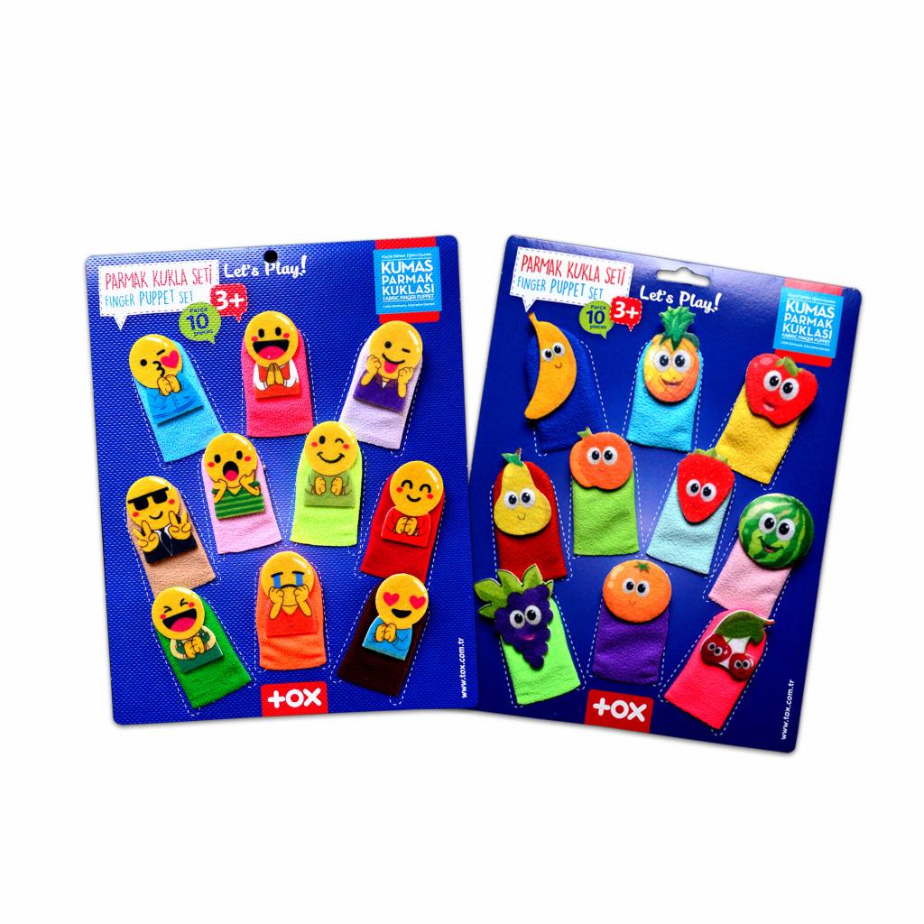 2 Sets - 20 Pieces Emojis and Fruits Finger Puppet