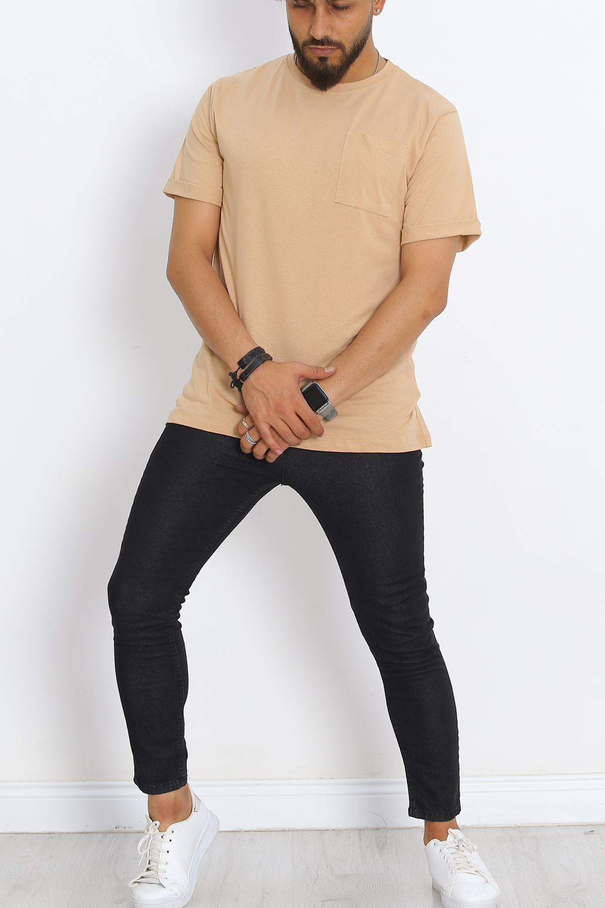 Men's T-shirt with Pockets Mink