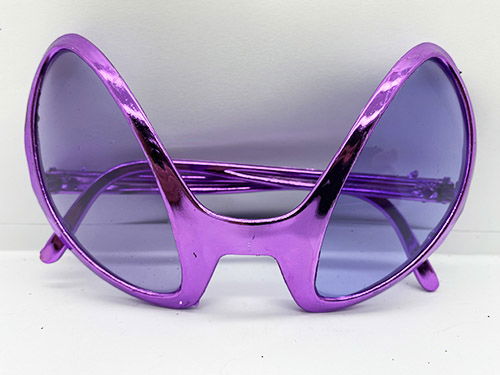 Retro Glasses - 80s 90s Party Glasses Purple Color 8x13 cm