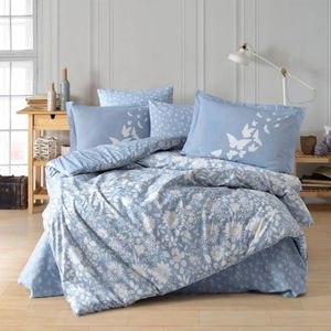 Double Poplin Duvet Cover Set Hira Blue