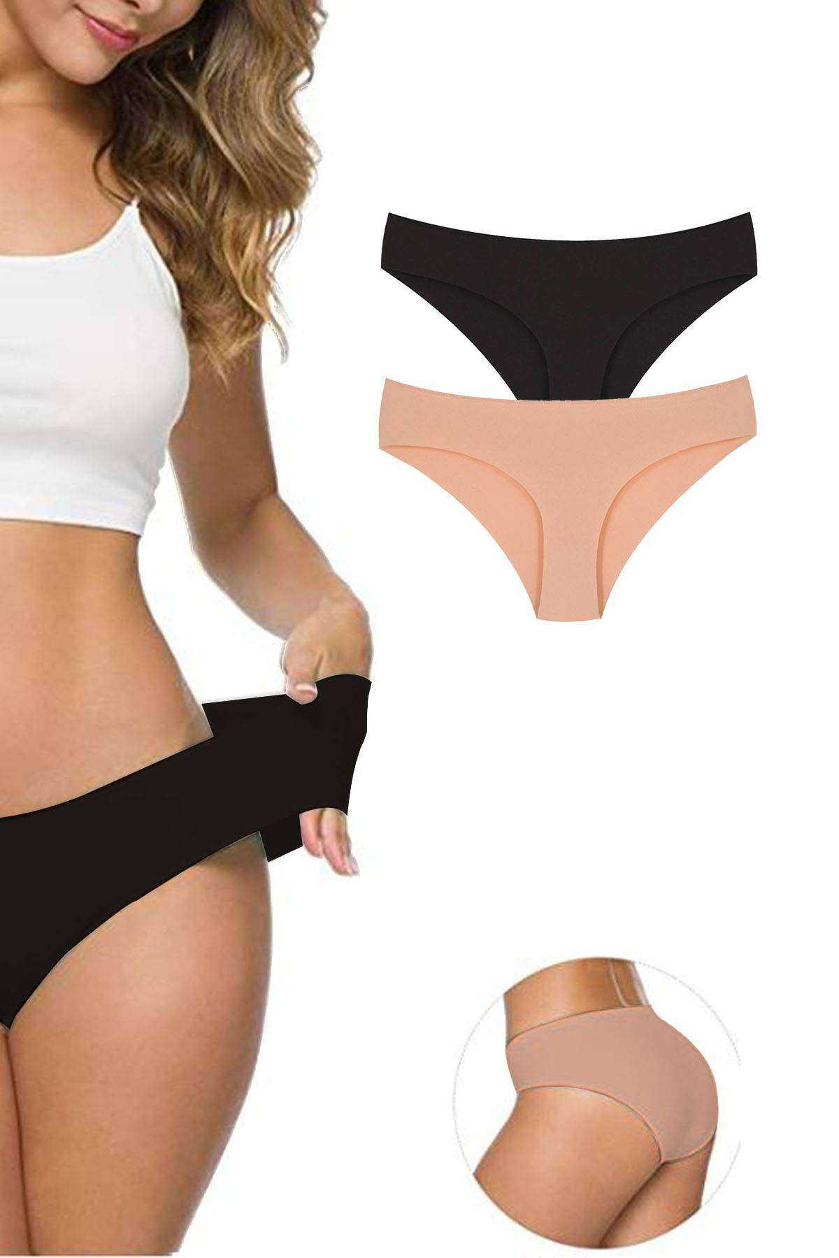 2Pcs Women's Seamless Laser Cut Stretchy Non-marking Panties S2