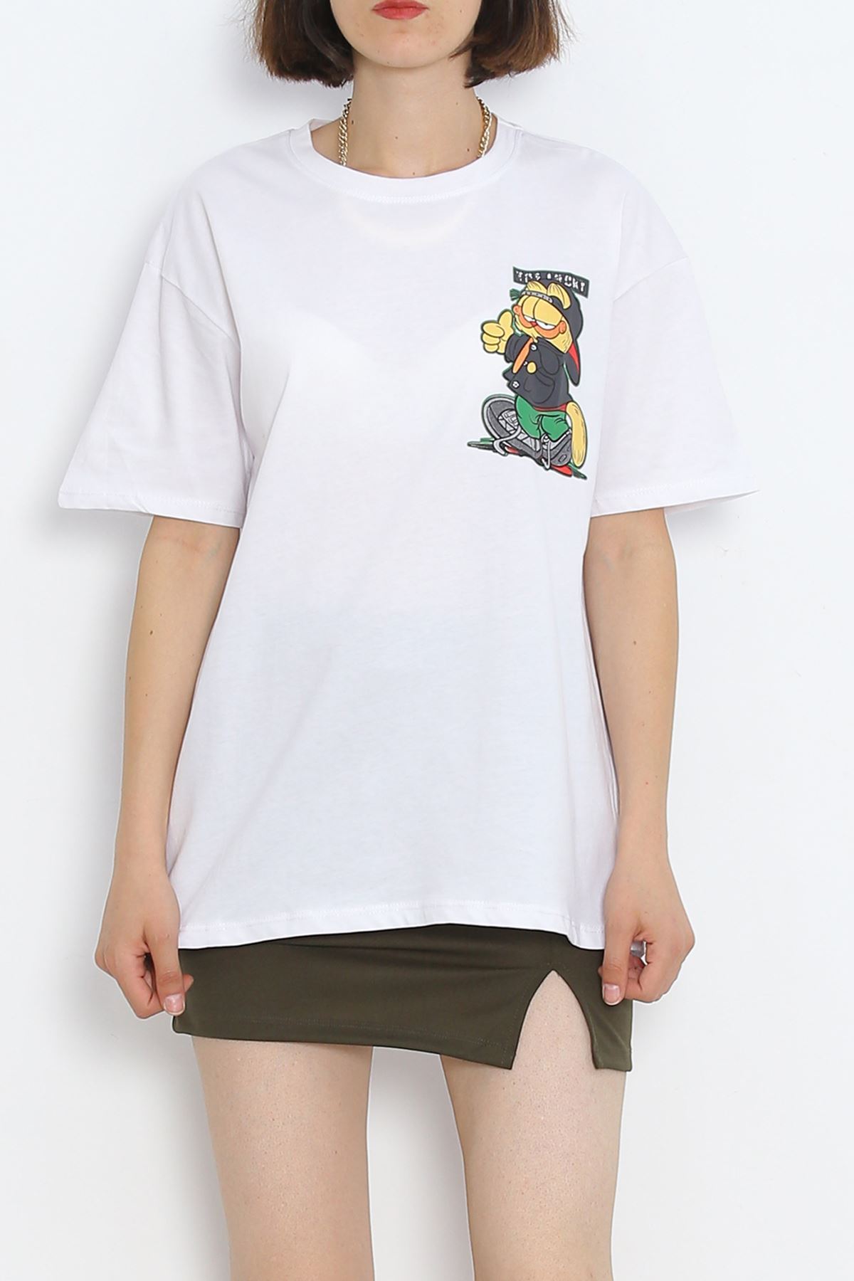 Front Back Printed T-Shirt White