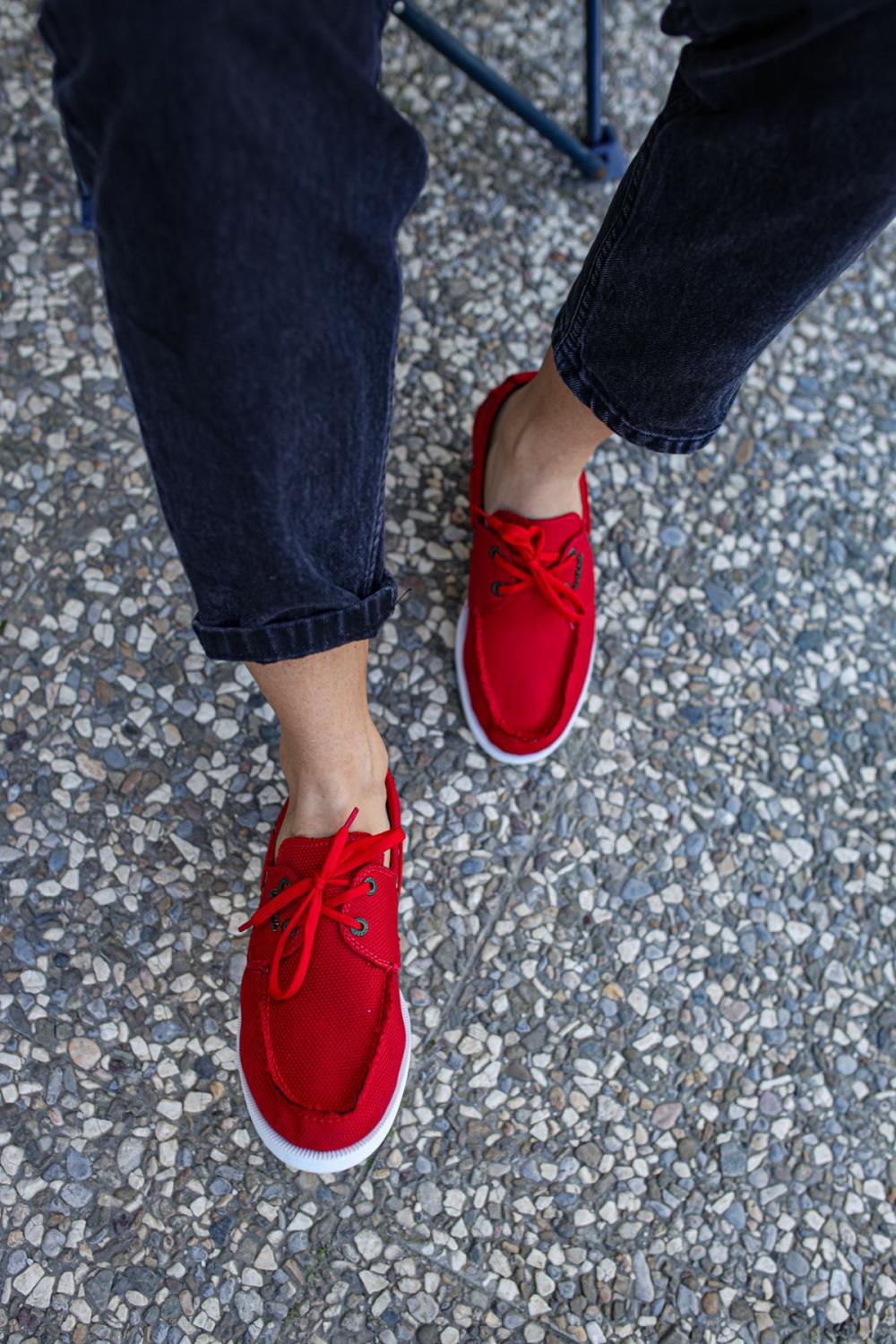 Seasonal Linen Shoes Red