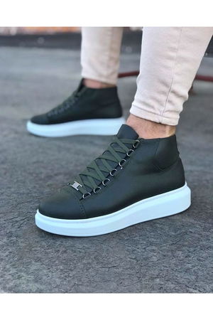 Khaki Lace-up Sneakers Ankle Boots