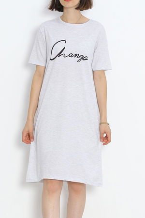 Printed Suprem Dress Gray