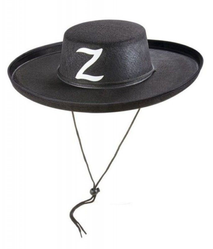 Adult Size Lace-up Zorro Hat with Z Logo