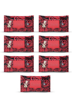 7 Pack Red Rose Wet Towel Wipes 90Pcs With Lid Rose Scented