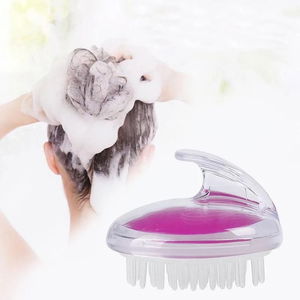 Silicone Shower Brush with Fine Tip Shampoo Reservoir - Hair Washing Massager