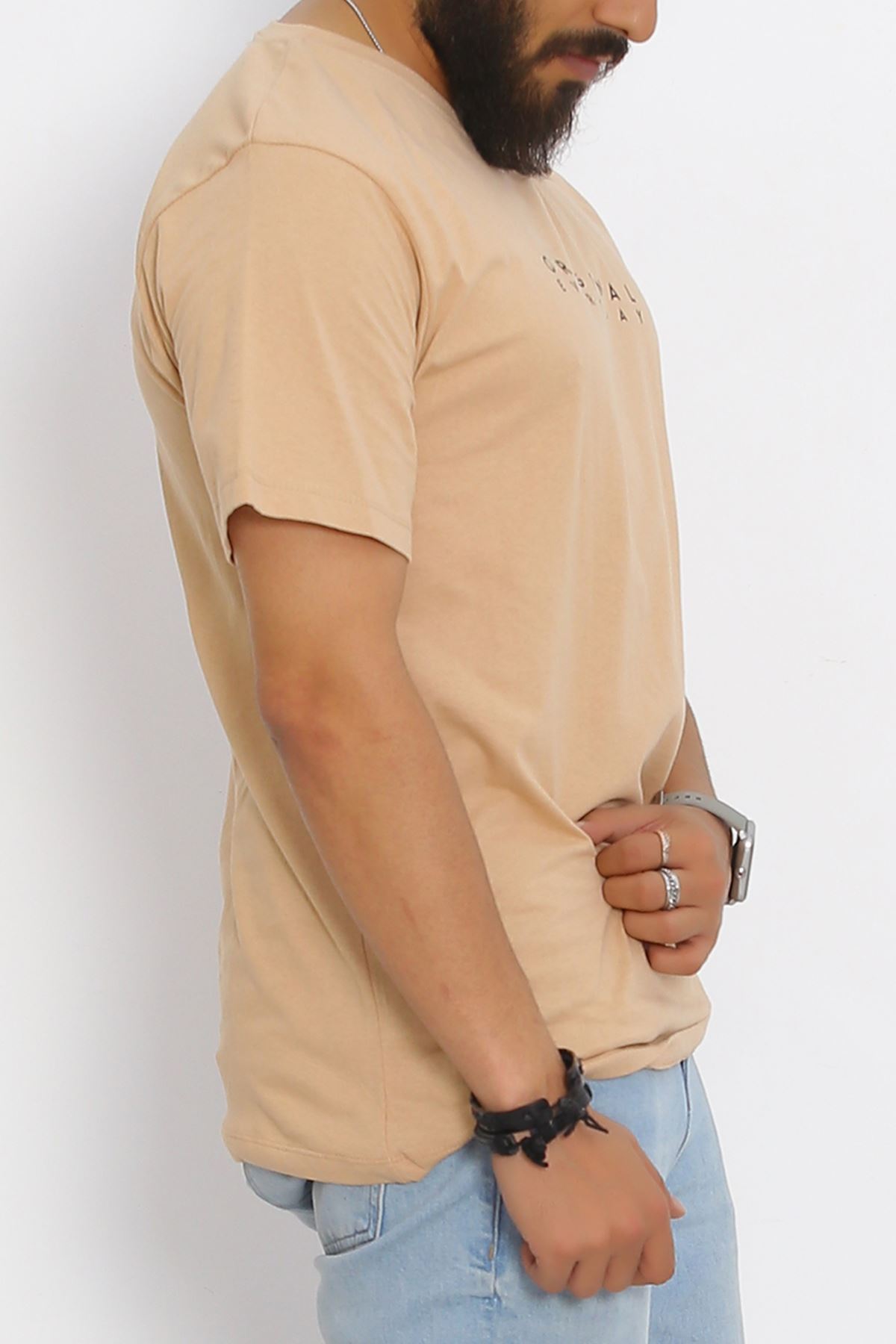 Printed Oversize Men's T-Shirt Mink