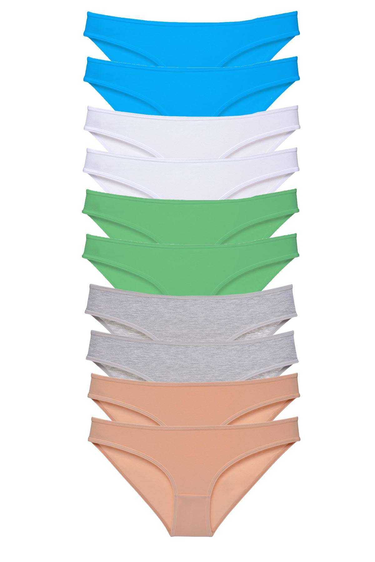 10pcs Super Eco Set Lycra Women Slip Skin Gray White Green Blue