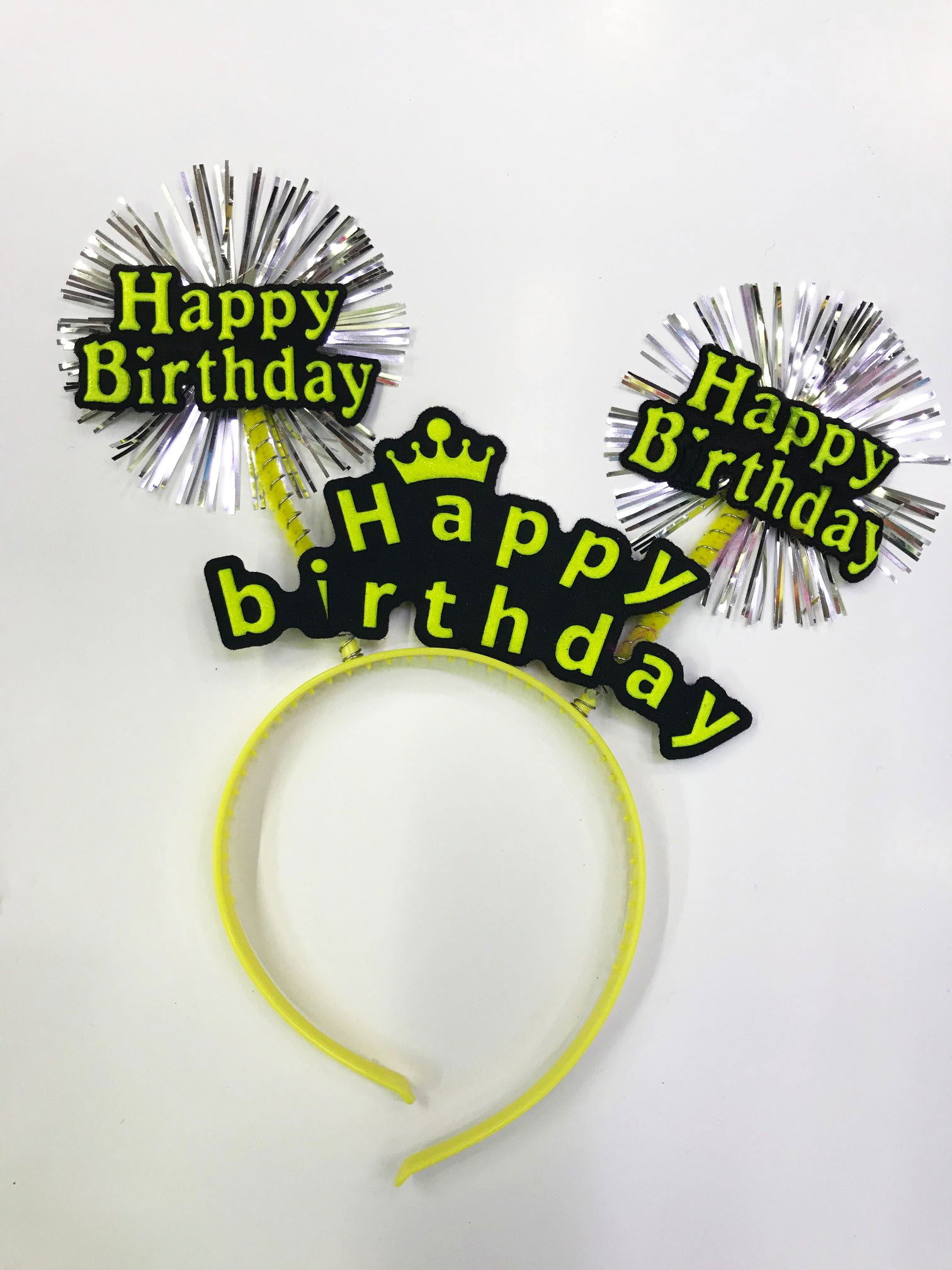 Happy Birthday Neon Color Birthday Crown 12 Pieces