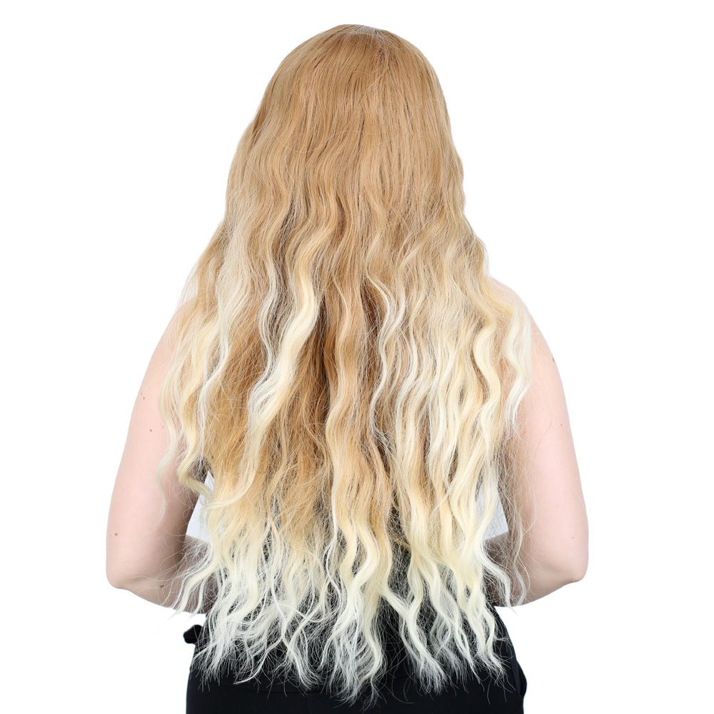 Kanekalon Fiber Synthetic Long Water Wavy Look Wig / Balköpö / Platinum Short Ombré