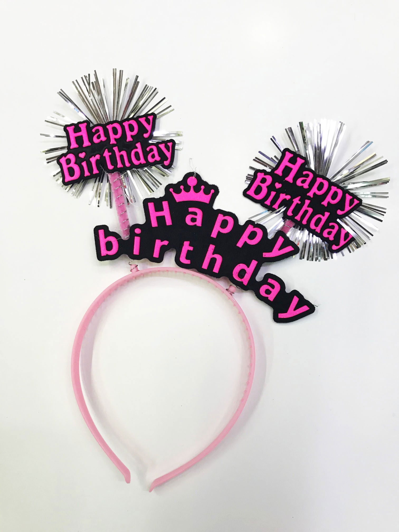 Happy Birthday Neon Color Birthday Crown 12 Pieces