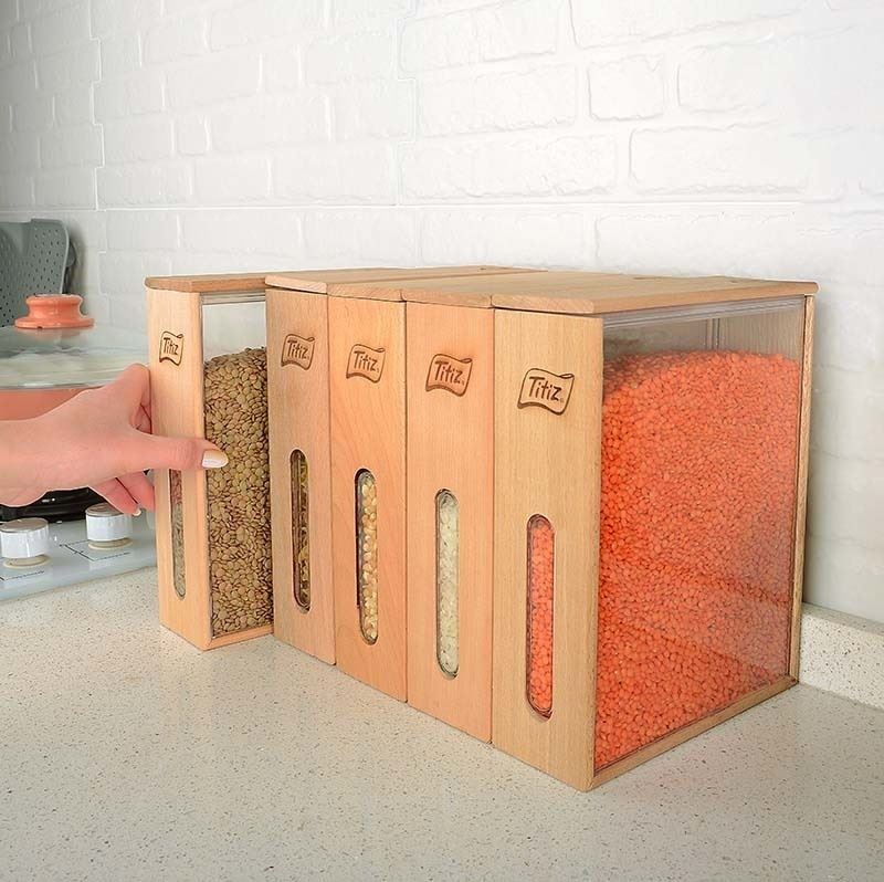 Wooden Storage Container Woodbox Pulses Organizer 1.7 LT