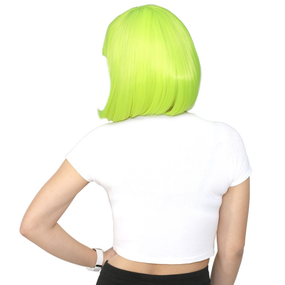 Kanekalon Fiber Synthetic Wig with Bangs / Neon Yellow