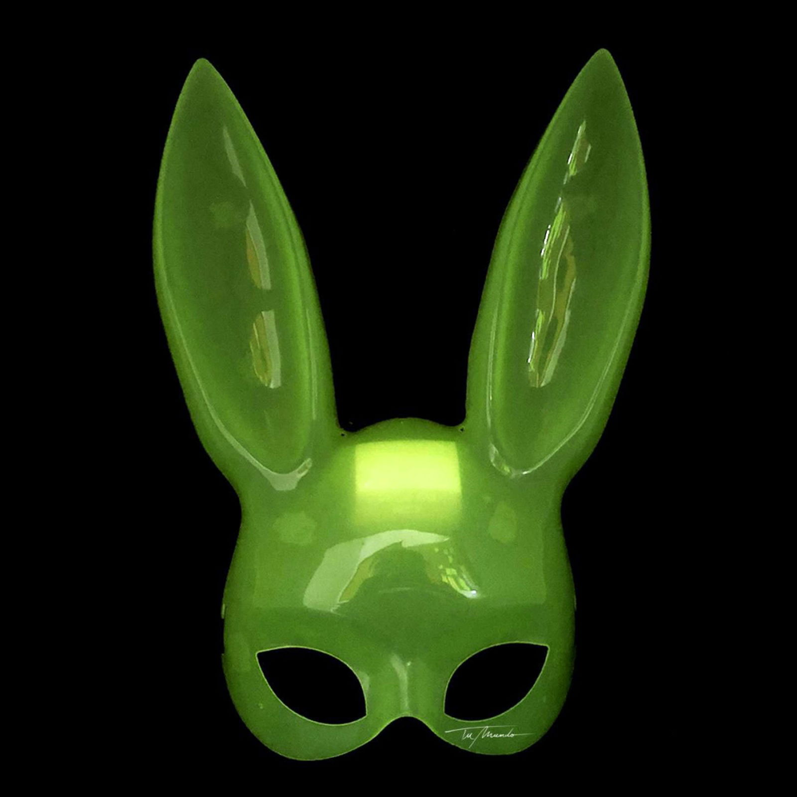 Glow in the Dark Fluorescent Rabbit Mask 32x22 cm