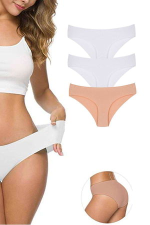 3Pcs Women's Seamless Laser Cut Stretchy Non-marking Panties S3