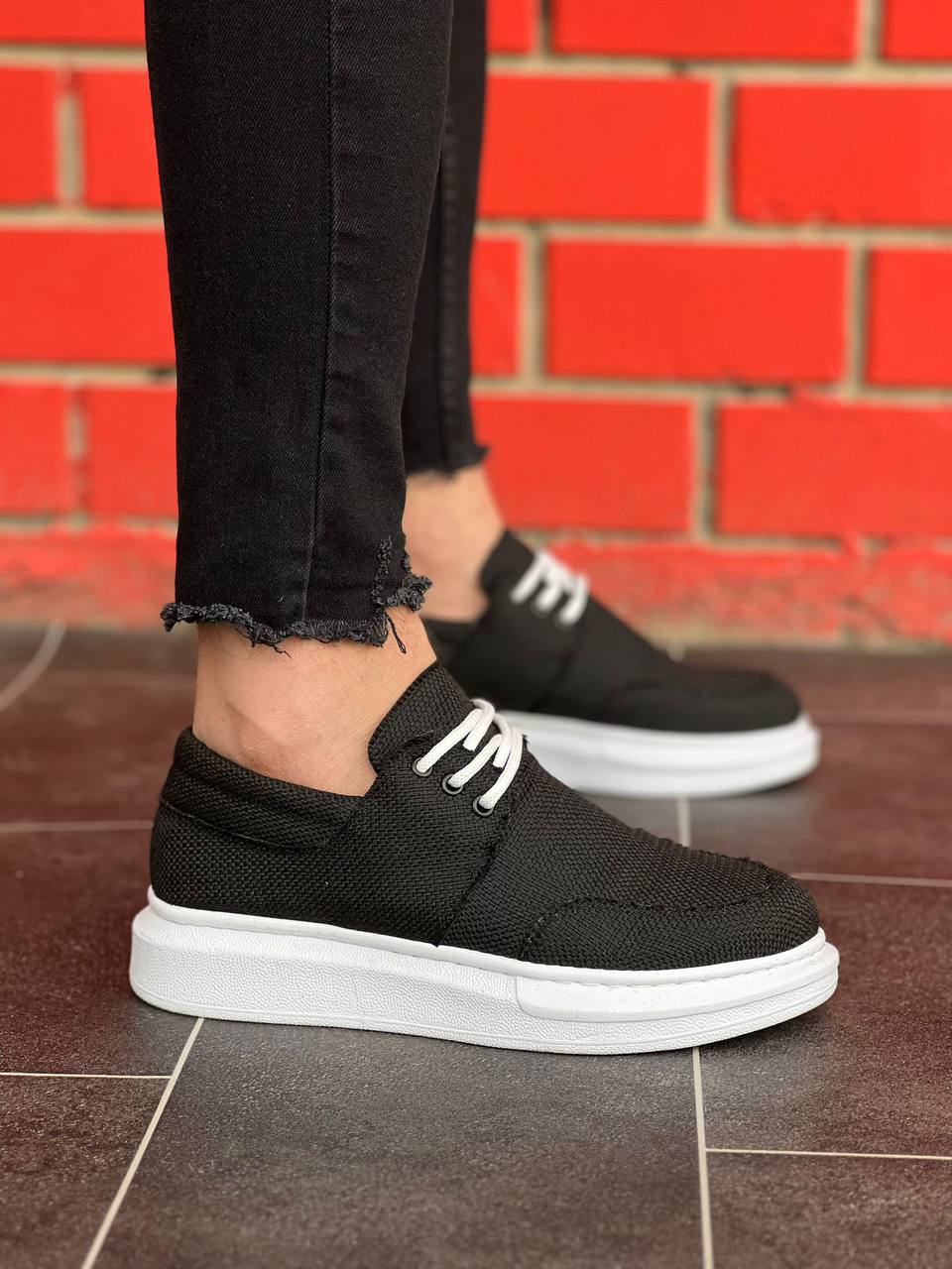 Lace-up Black Casual Men's Shoes