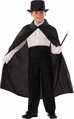 Magician Cloak 90 cm and Magician Hat Black Color Child Size