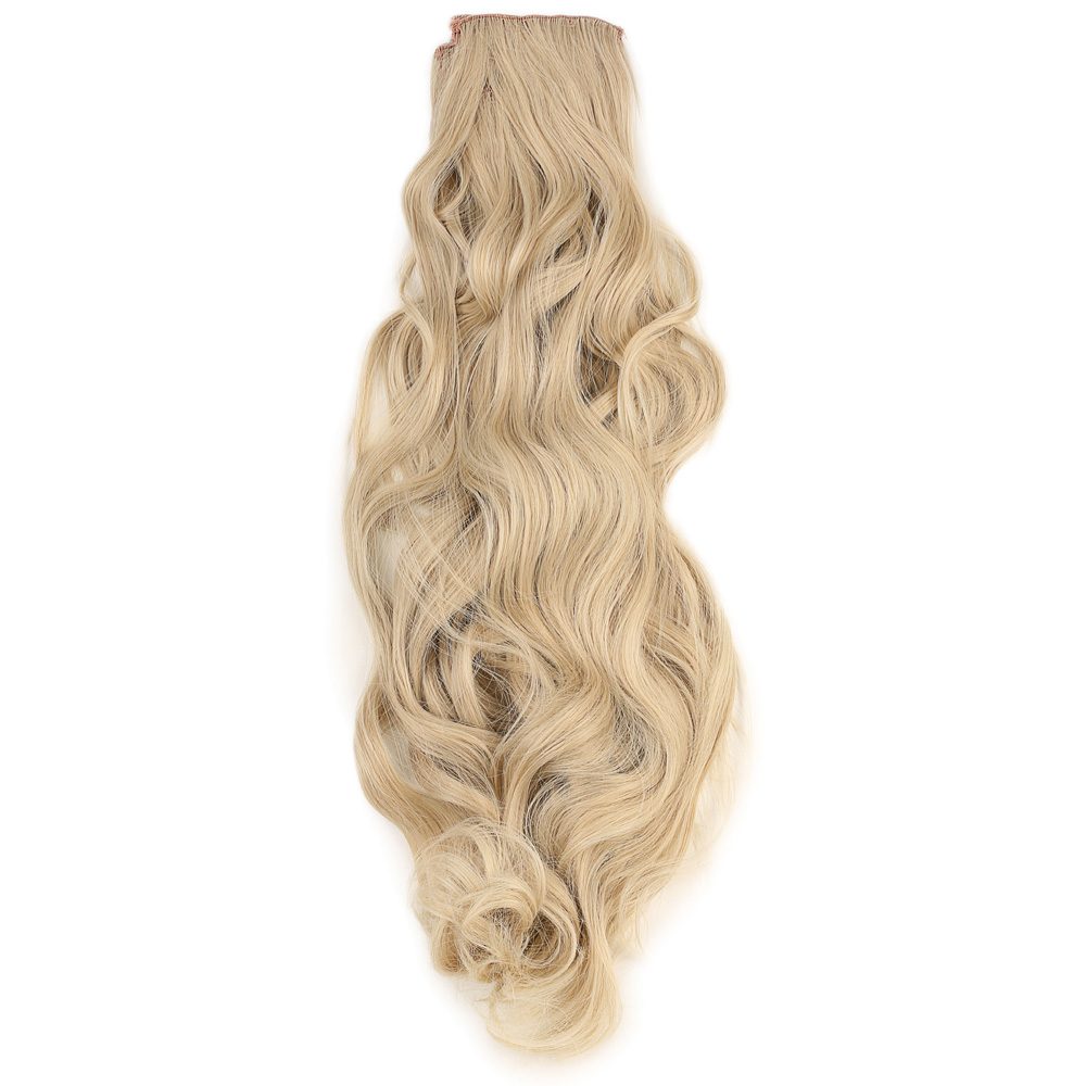 Kanekalon Fiber Synthetic Wavy 8 Piece Hair Snaps / Auburn White Platinum Highlights