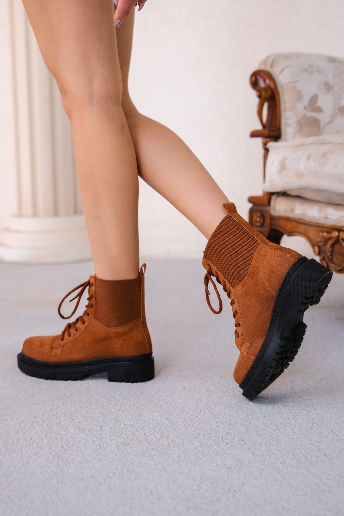 Taba Suede Lace-up Boots