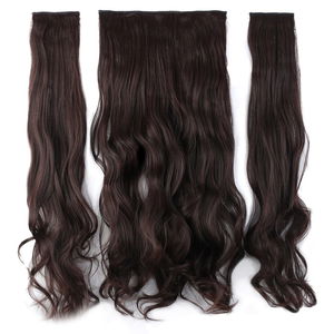 Kanekalon Fiber Synthetic Wavy Half Moon + 2 Side Hair Snaps / Dark Brown