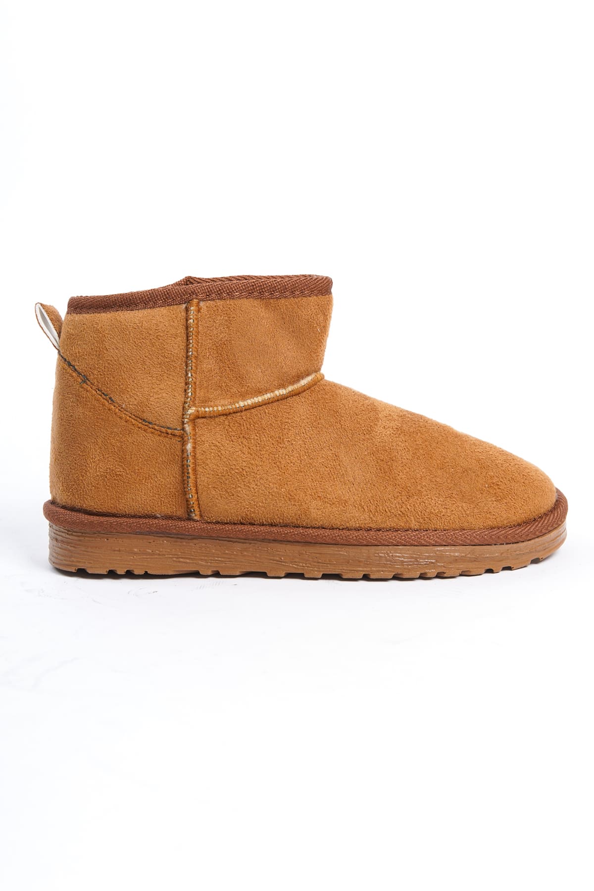 CLZ948 Unlaced Flat Sole Sheepskin Short Suede Women's Boots TT Taba