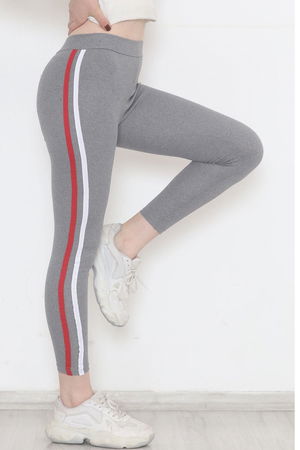 Double Stripe Ribbed Leggings Grikred