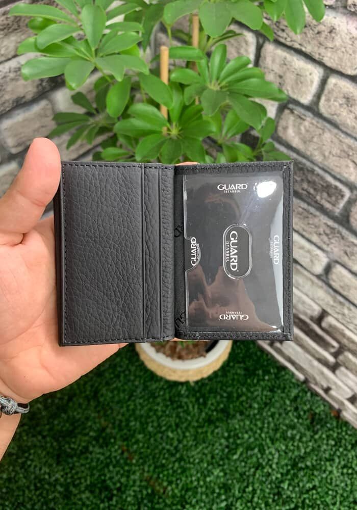 Matte Black Leather Card Holder