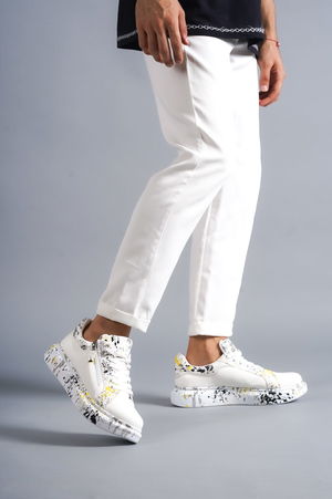 Crocodile White Yellow Men's Shoes