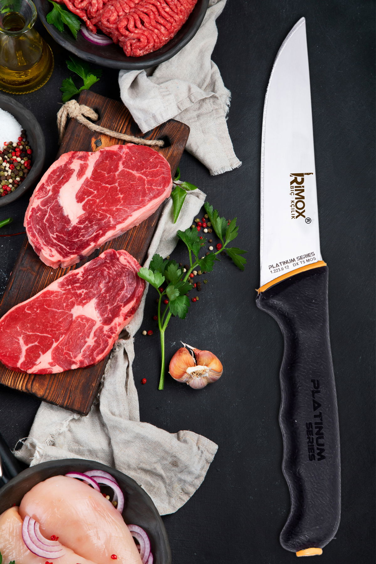 Platinium Series Butcher and Home Kitchen Knife Steel Butcher No:3