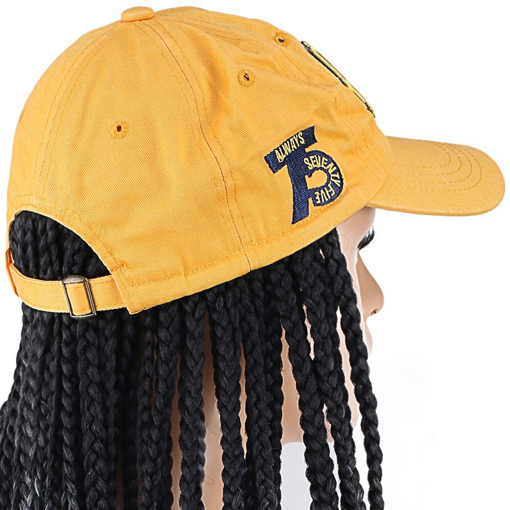 Yellow Hat Look Mesh Wig / Black / Light Gray Ombré