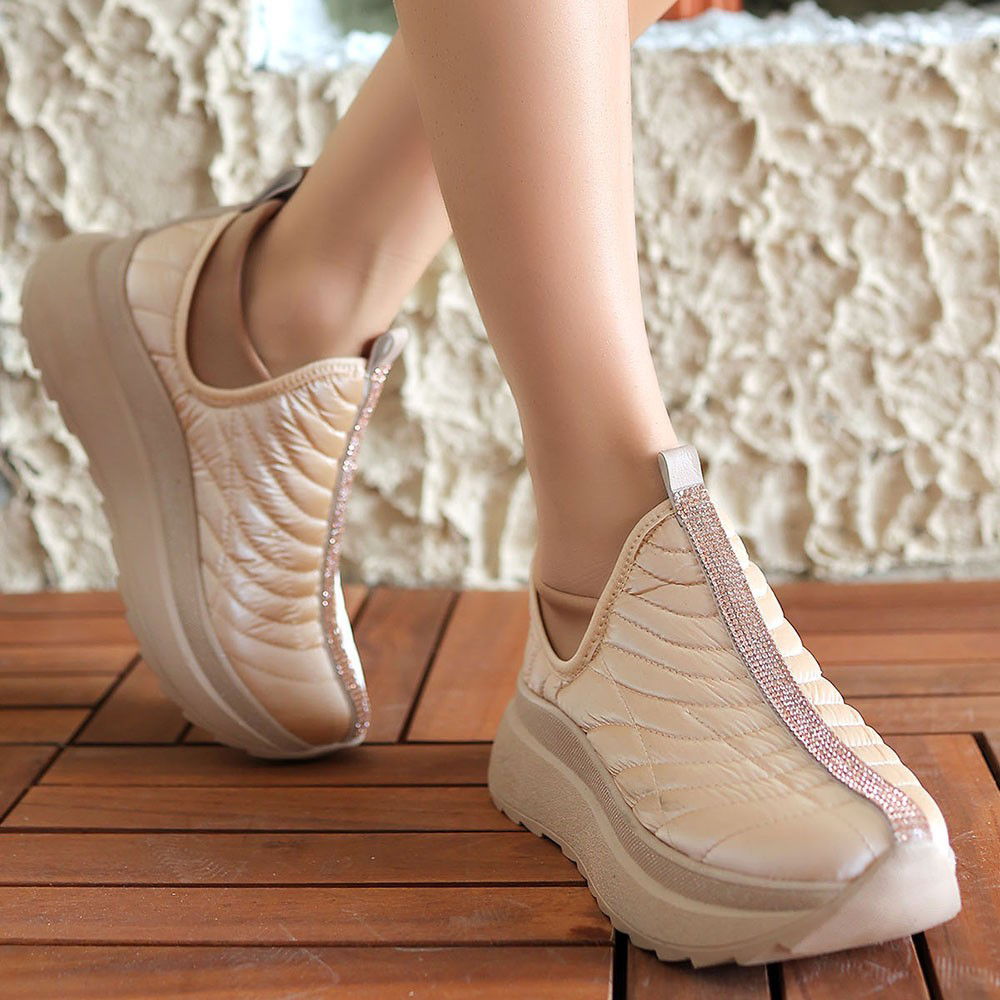 Nude Stretch Patent Leather Sneakers