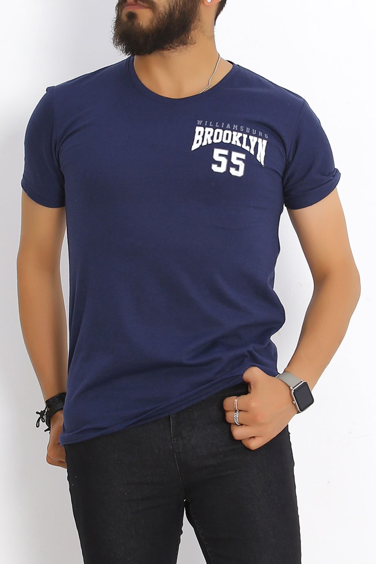 Printed T-Shirt Navy Blue