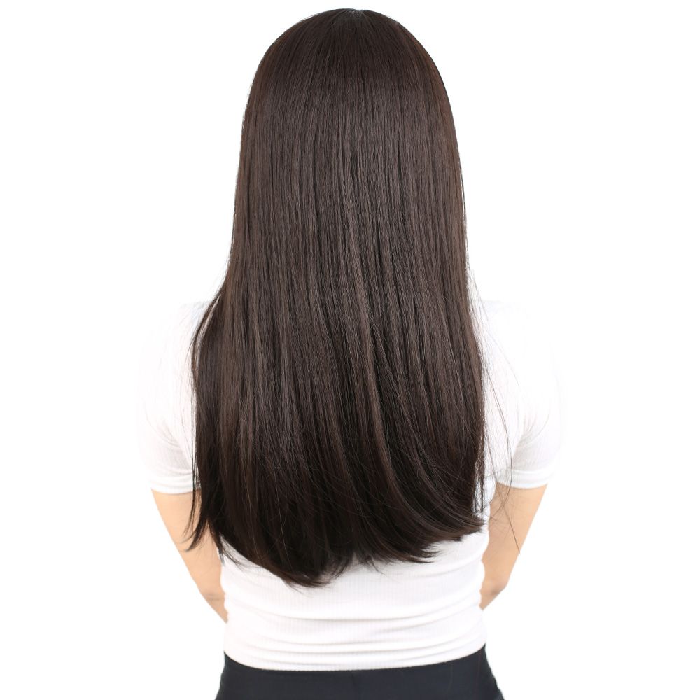 Kanekalon Fiber Synthetic Long Straight Wig / Brown